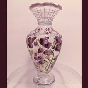 Vintage Tracey Porter Handpainted Bud Vase Rooter Purples   7"